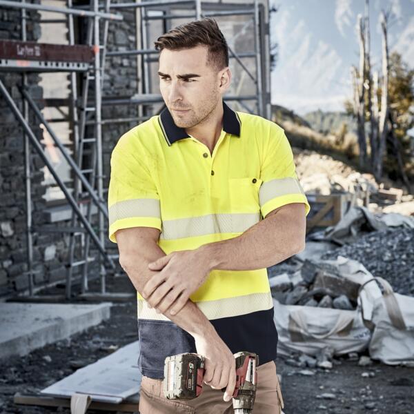 Syzmik Unisex Hi Vis Segmented Tape Short Sleeve Polo Thumbnail