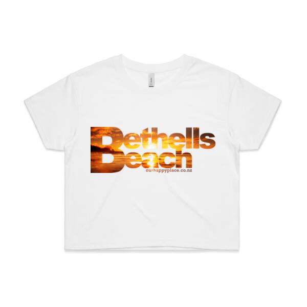 Bethells Beach Sunset - AS Colour Womens Crop Tee Thumbnail