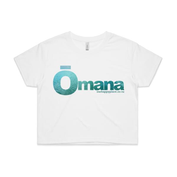 Ōmana waters - AS Colour Womens Crop Tee Thumbnail