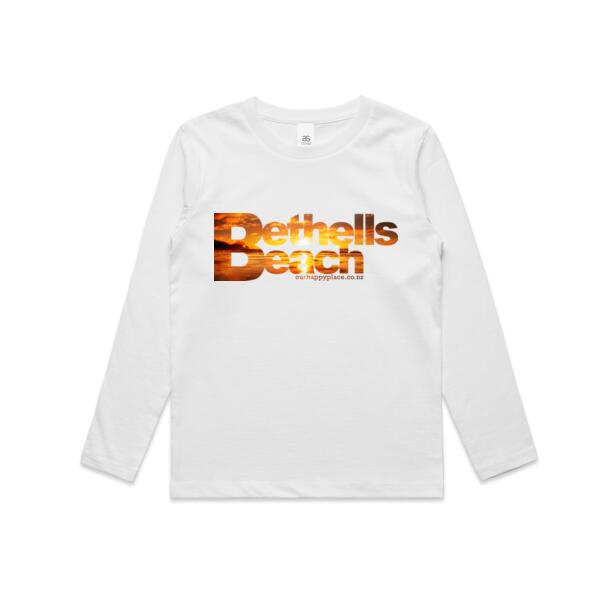 Bethells Beach Sunset - AS Colour Kids Longsleeve Tee Thumbnail