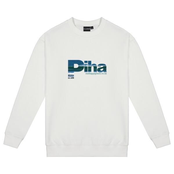 Piha - Surfs up!  - Cloke Mens Standard Crew  Thumbnail