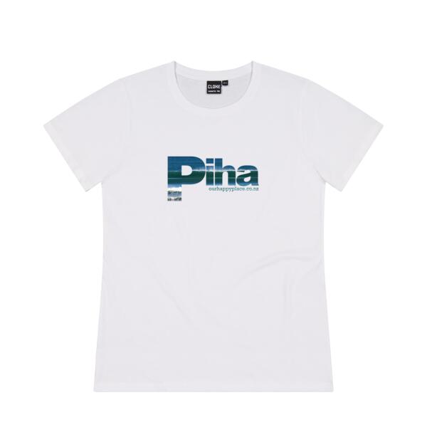 Piha - Surfs up!  - Cloke Womens Silhouette Tee V2 Thumbnail