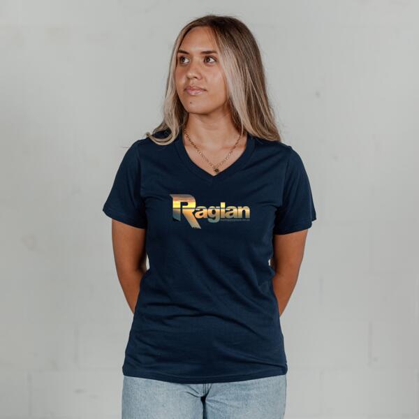 Raglan Sunset - Womens V Neck Tee Thumbnail