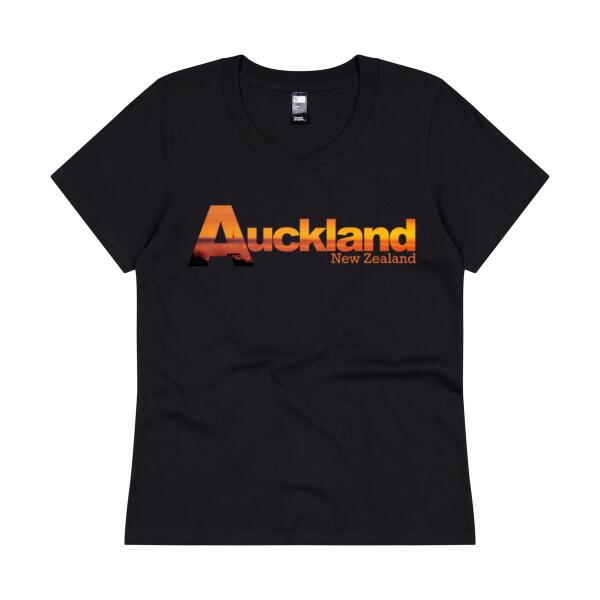 Auckland Sunrise - Womens V Neck Tee Thumbnail