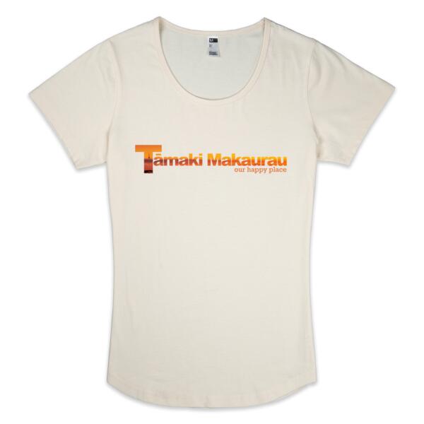 Tāmaki Makaurau Sunrise - Womens Scoop Neck Tee Thumbnail
