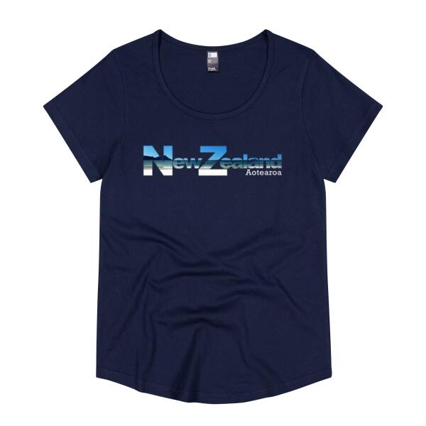 New Zealand Beach - Womens Scoop Neck Tee Thumbnail