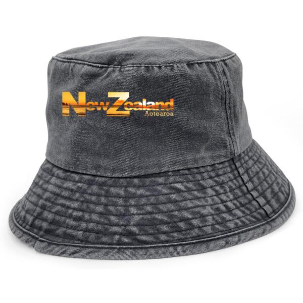New Zealand Sunset - Vintage Bucket Hat Thumbnail