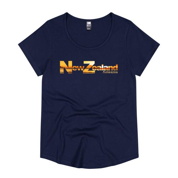 New Zealand Sunset - Womens Scoop Neck Tee Thumbnail