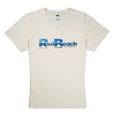 Red Beach - Womens V Neck Tee Thumbnail